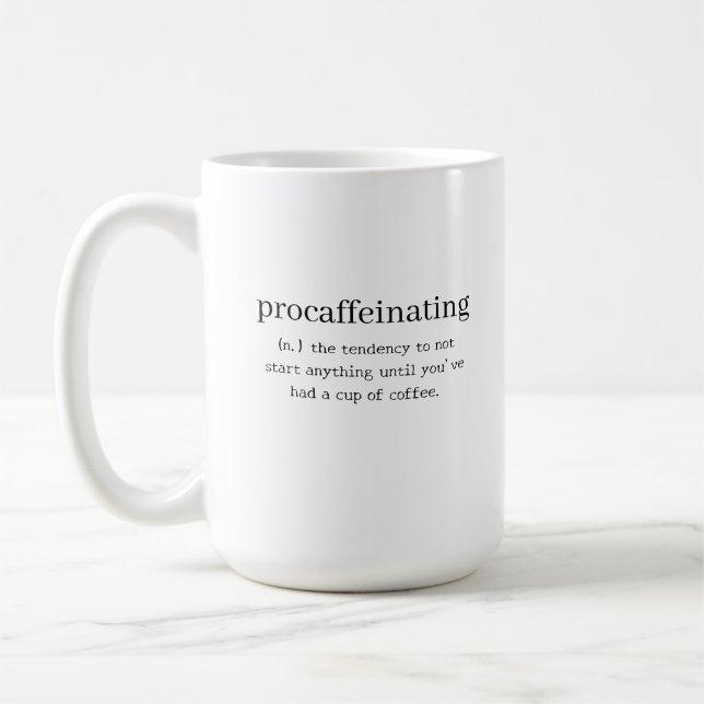 Personalised Procaffeinating Coffee Mug (Left)
