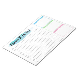 Personalised Productivity To do list watercolor Notepad
