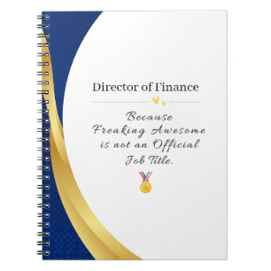 Personalised Profession – Elegant Gold & Blue Notebook