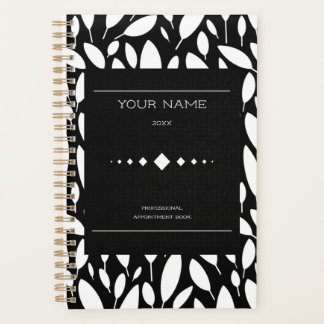 Personalised professional appointment black white planner
