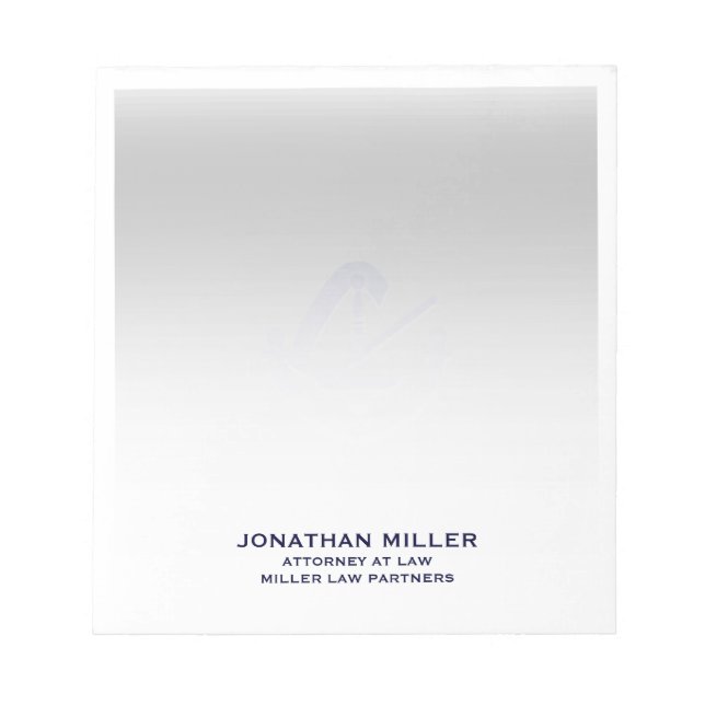 Personalised Professional Branded Legal Stationery Notepad (Front)