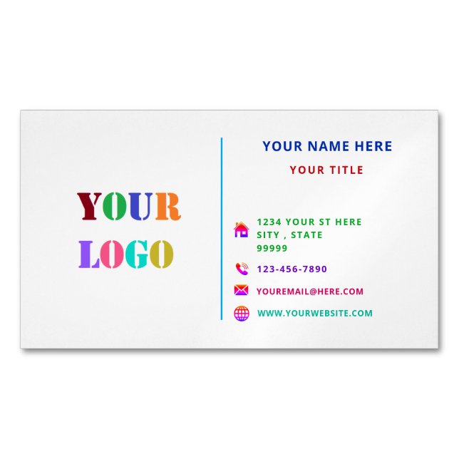 Personalised Professional Business Card Magnet (Front)