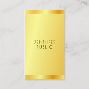 Personalised Professional Elegant Faux Gold Modern Business Card