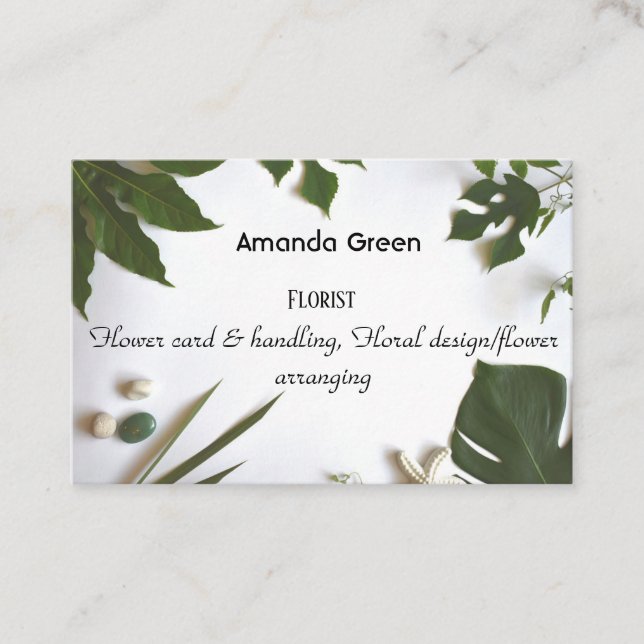 Personalised Professional Florist Business Cards (Front)