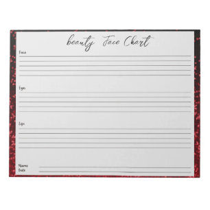 Personalised professional Makeup Face Chart Notepad