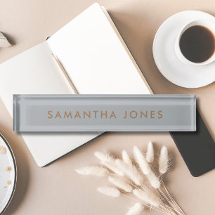 Personalised Professional Modern Grey Office Nameplate
