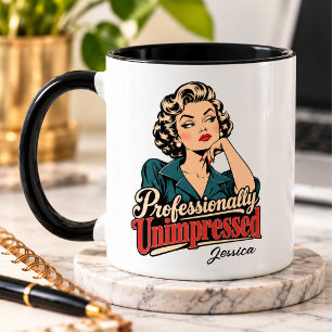 Personalised Professionally Unimpressed Funny Mug