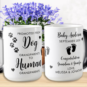 Personalised Promoted From Dog Grandparents Human Magic Mug