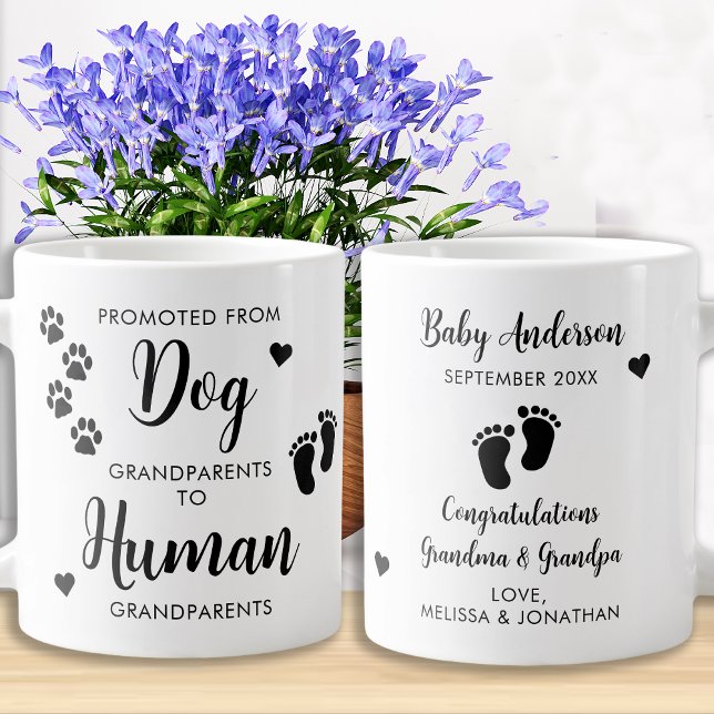 Personalised Promoted From Dog Grandparents Large Coffee Mug (Creator Uploaded)