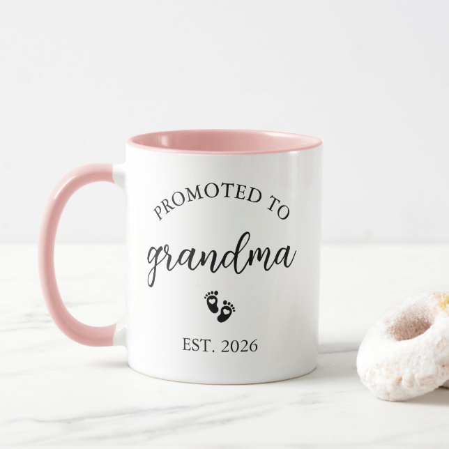 Personalised Promoted to Grandma Mug (With Donut)