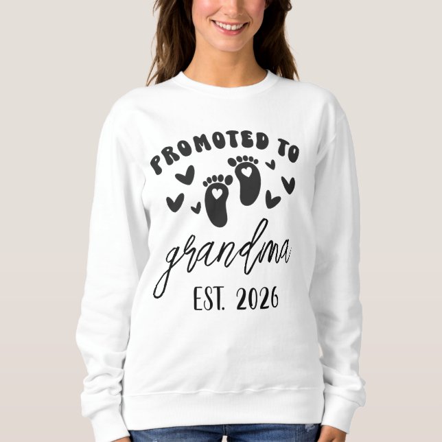 Personalised Promoted To Grandma Sweatshirt ~ Est  (Front)