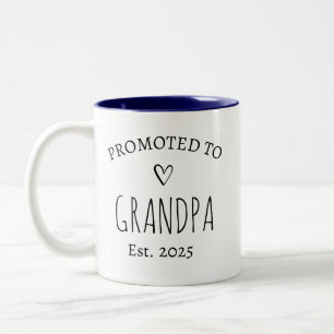 Personalised Promoted to Grandpa Two-Tone Coffee Mug