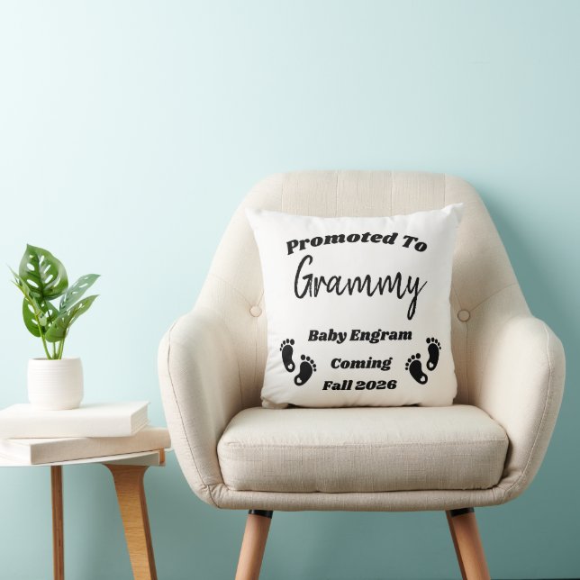 Personalised Promoted to Grandparent Throw Pillow (Chair)