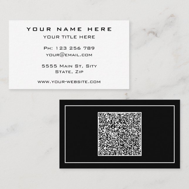 Personalised Promotiomal QR Code Business Cards (Front/Back)
