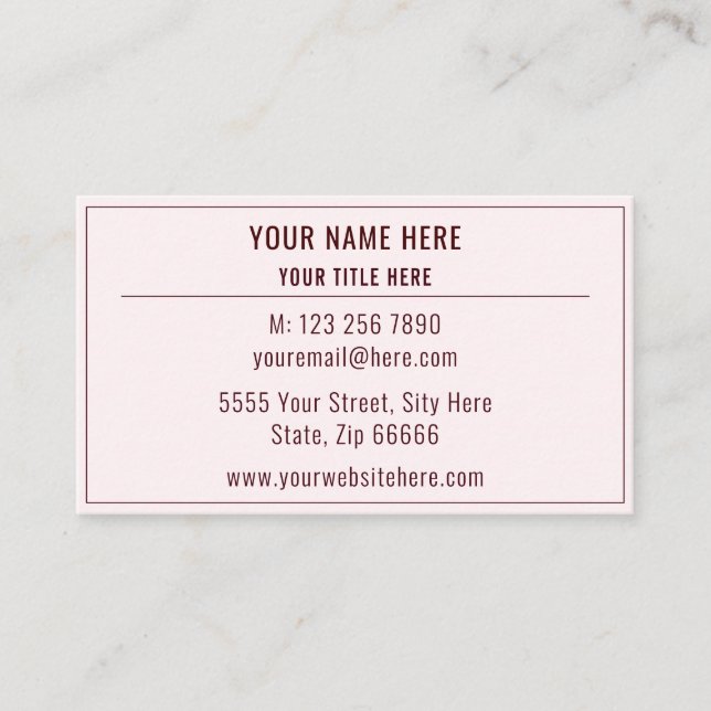 Personalised Promotional Business Cards Example (Front)