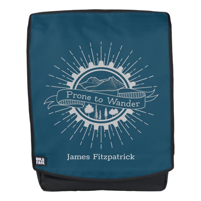 Personalised Prone to Wander Traveller Backpack (Front)