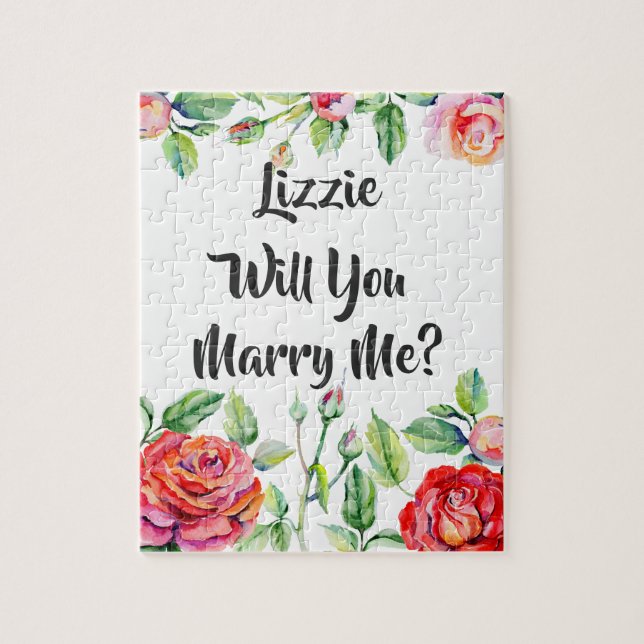 Personalised Proposal Rose Puzzle (Vertical)