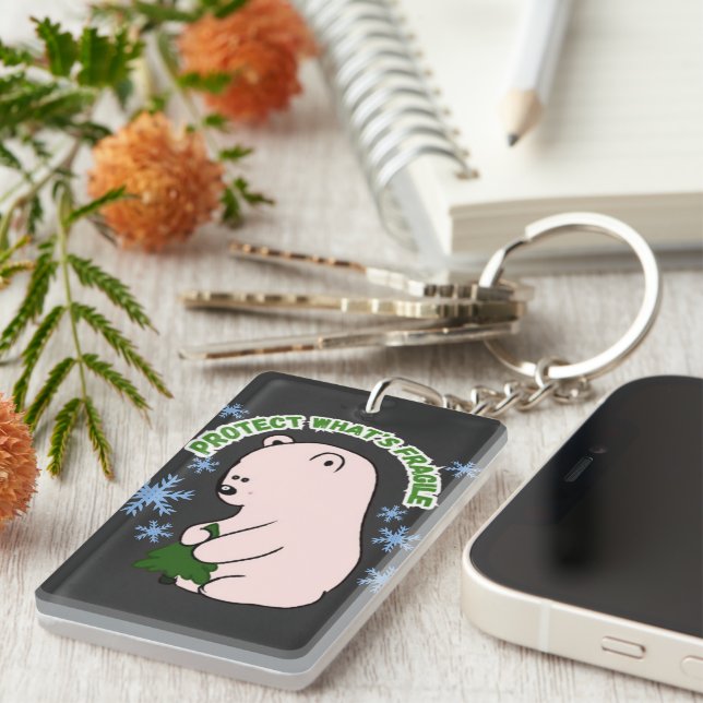 Personalised Protect What's Fragile Key Ring (Front Right)
