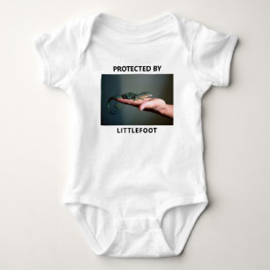 Personalised Protected By Lizard Pet Photo Funny Baby Bodysuit