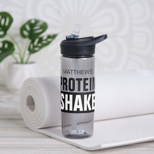 Personalised protein shake water bottle gift (Yoga)
