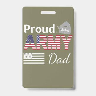 Personalised Proud Army Family Dad ID Badge