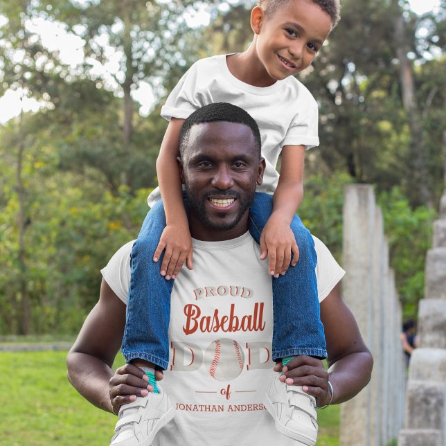 Personalised Proud Baseball Dad T-Shirt (Creator Uploaded)