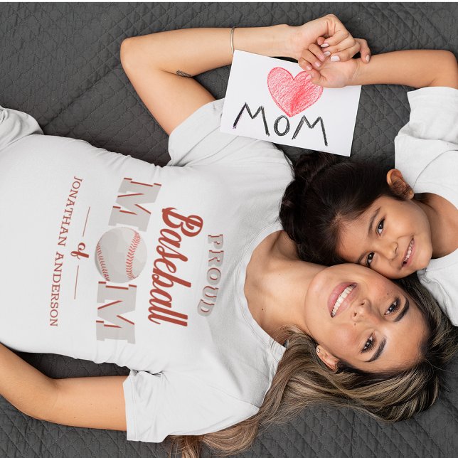 Personalised Proud Baseball Mum T-Shirt (Creator Uploaded)
