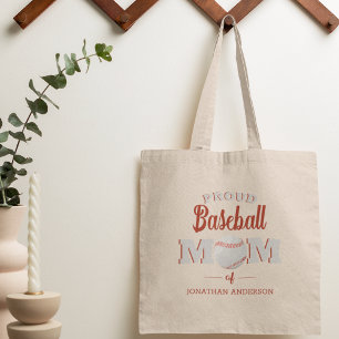 Personalised Proud Baseball Mum Tote Bag
