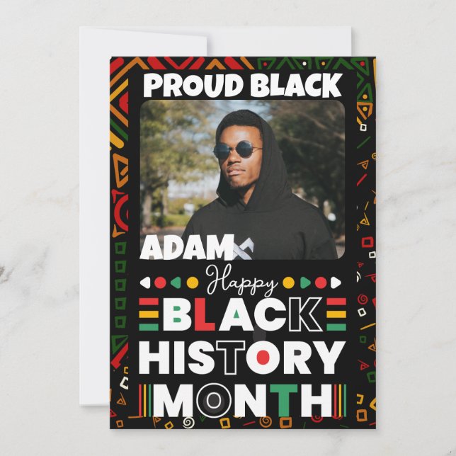 Personalised Proud Black History Month  Invitation (Front)