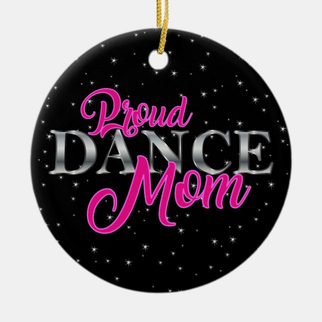 Personalised Proud Dance Mum Ceramic Tree Decoration (Front)