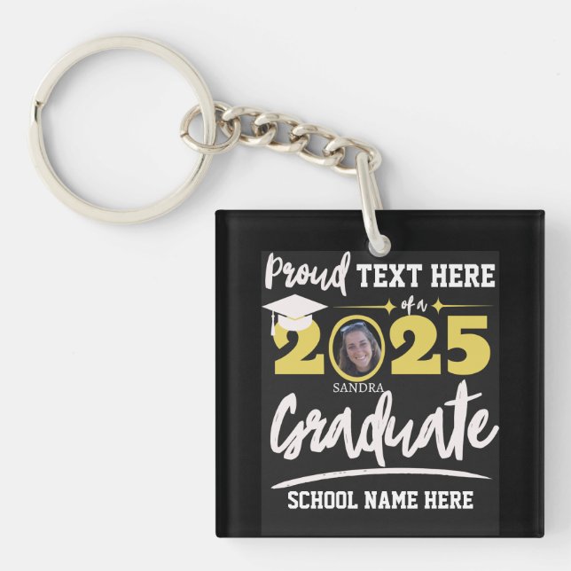 Personalised Proud Family Graduation Class of 2025 Key Ring (Front)