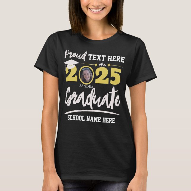 Personalised Proud Family Graduation Class of 2025 T-Shirt (Front)