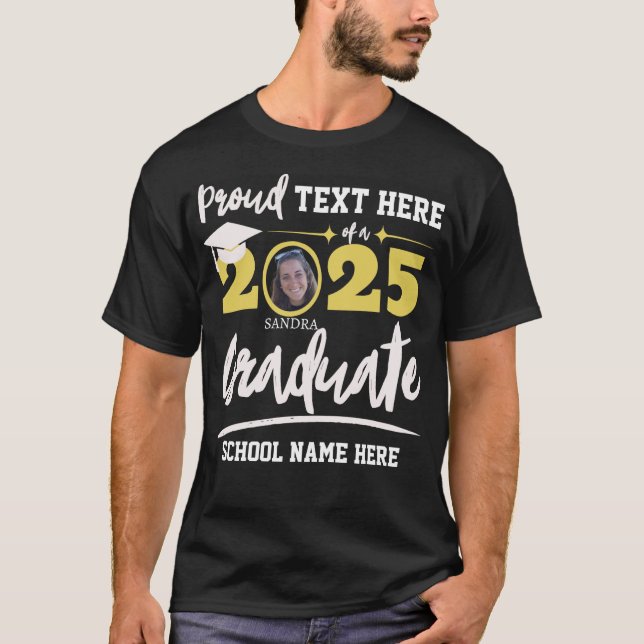 Personalised Proud Family Graduation Class of 2025 T-Shirt (Front)