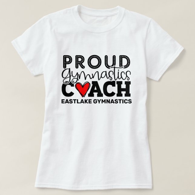 Personalised Proud Gymnastics Coach T-Shirt (Design Front)