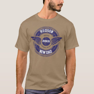 Personalised Proud New Dad Established T-Shirt