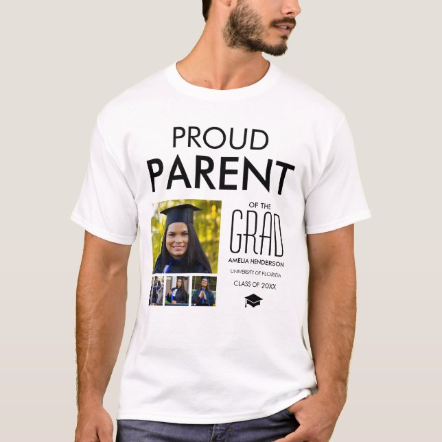 Personalised Proud Parent Of | Photo Collage T-Shirt (Front)