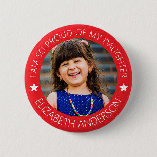 Personalised Proud Parent Photo 6 Cm Round Badge
