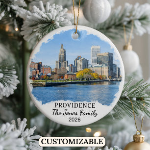 Personalised Providence Ornament, Rhode Island Ceramic Tree Decoration