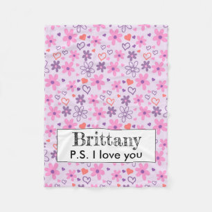 Personalised PS I Love You  Fleece Blanket