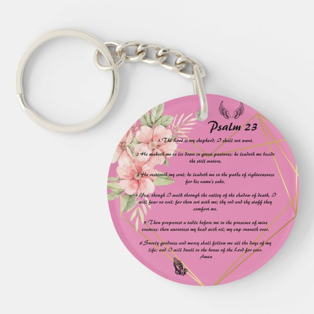 Personalised Psalm 23    keychain (Front)