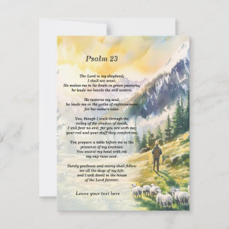 Personalised Psalm 23 With Shepherd Imagery Postcard