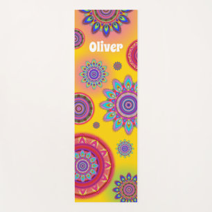 Personalised psychedelic hippy mandala yoga mat