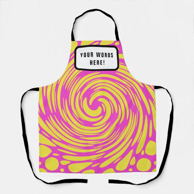 Personalised Psychedelic Pink and Yellow Apron (Front)