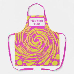 Personalised Psychedelic Pink and Yellow Apron