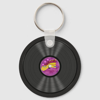 Personalised Psychedelic Vinyl Record Key Ring