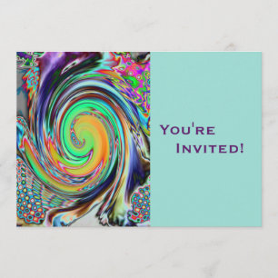 Personalised Psychedelic Vortex Birthday Party Invitation