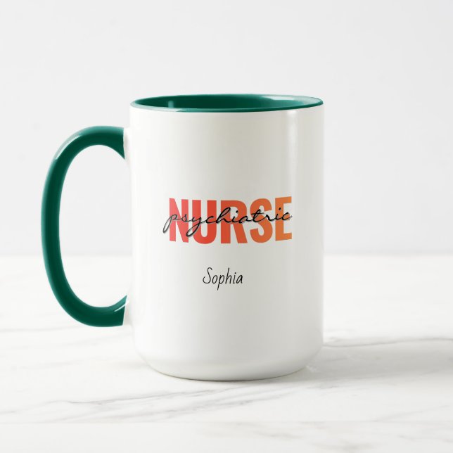 Personalised Psychiatric Nurse Name Mug (Left)