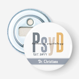 Personalised PsyD Doctor of Psychology Graduation Bottle Opener