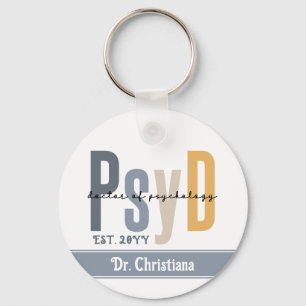 Personalised PsyD Doctor of Psychology Graduation Key Ring