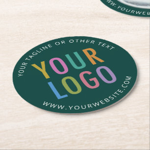 Personalised Pub Beer Coasters Business Logo Green